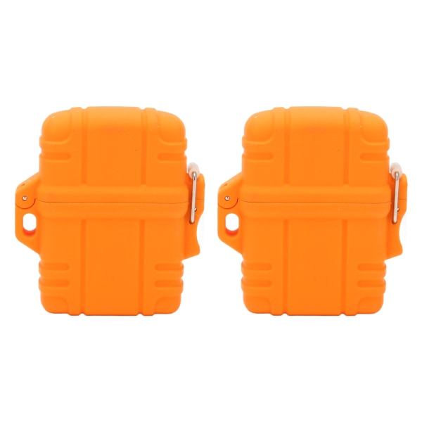 2ST Ficklampa Lighter Cover Case Plast IP56 Vattentät Förseglad Lighter Sleeve för utomhusresor Camping Vandring Orange