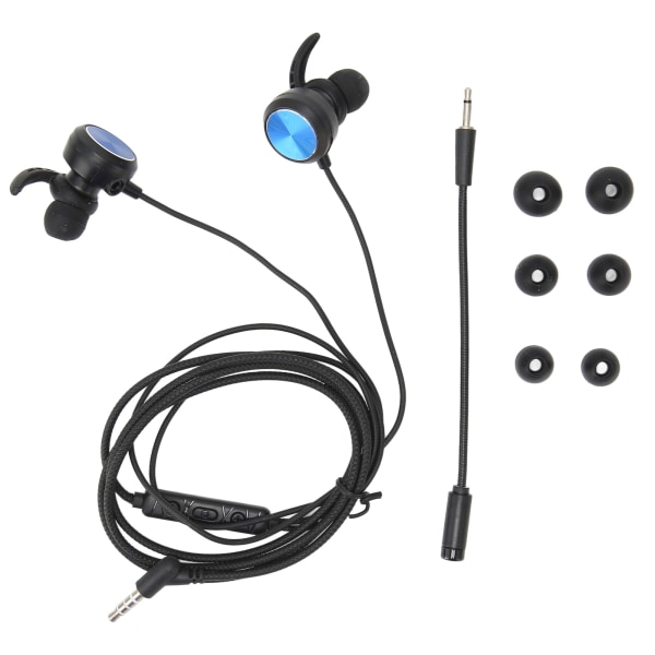 3,5 mm spilleøretelefoner Stereo støyreduksjon Kablede gaming ørepropper med avtakbar justerbar mikrofon for Xbox One Phone PC