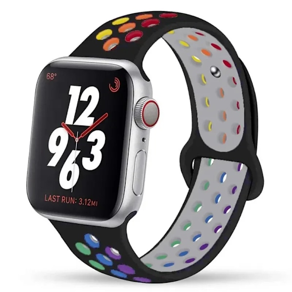 Sportband för Apple Watch 45 mm 49 mm 44 mm 40 mm 41 mm 42 mm Silikonarmband correa iWatch Ultra 2 Series 9 8 SE 7 6 5 4 3 Svart-Stolt 10