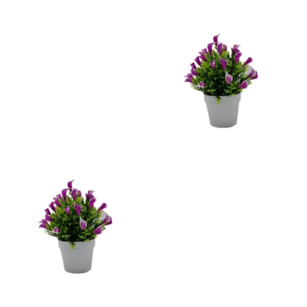 1/2 Kunstig Bonsai-plante for innendørs eller utendørs, falske blomster og lotus lotus 2PCS