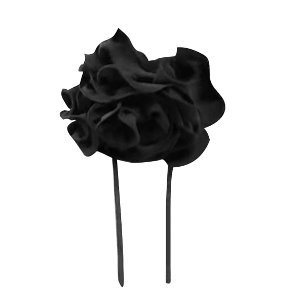 Kvinner Vintage Chocker Stor svart blomst Choker Halskjede Stilig Klassisk Tie Chocker