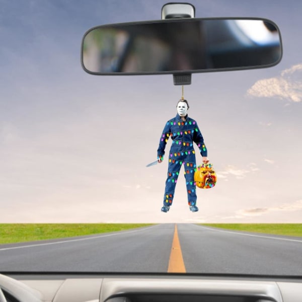 Horror film karakter Bil bakspejl hængende vedhæng Halloween dekoration Flad bil bakspejl hængende vedhæng Festival Festartikler