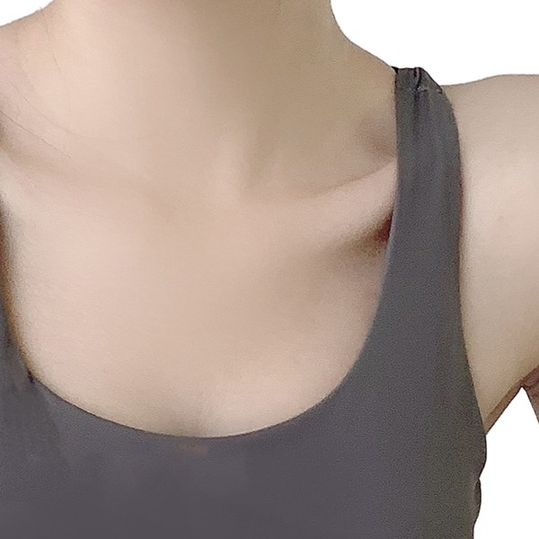 Naisten toppi Slim Fit rinnassa Kiinteä hengittävä kirjainpainatus ristiselkähihna Basic camisole harmaa vapaa koko (40-62.5kg/88.2-137.8lb)