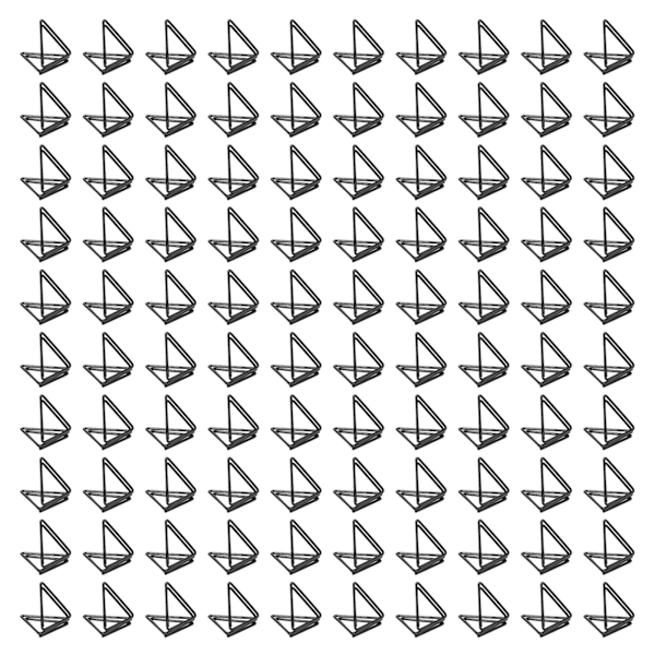 100 stk. Trekantede binders av papir, holdbare metall rustfrie trekantet design søte binders for memo dokument papir
