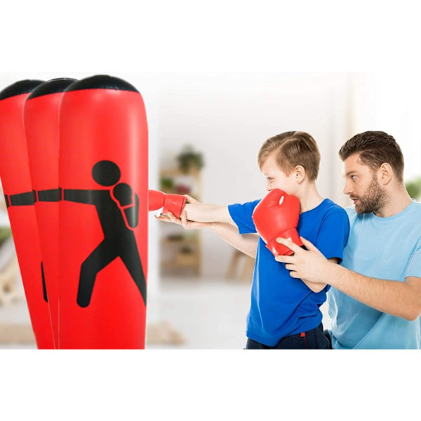 Oppustelig boksesæk til børn Fritstående boksesæk til øjeblikkelig rebound Boksesæk til at øve karate Taekwondo