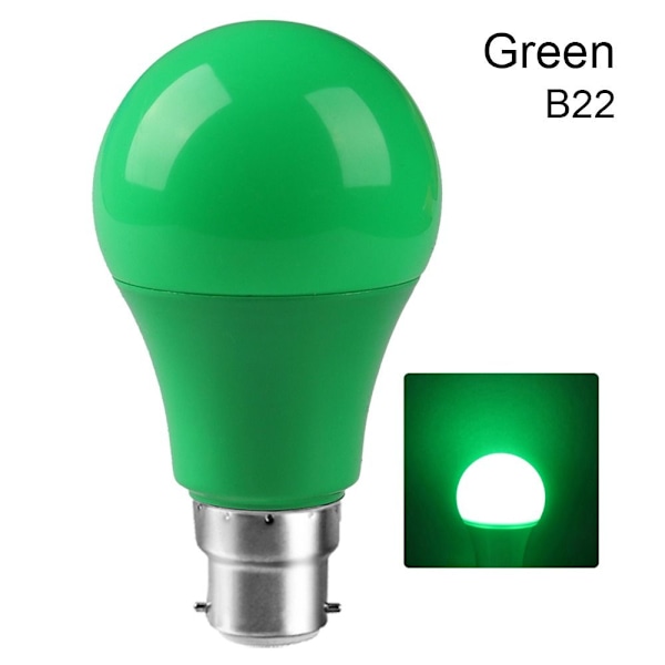 LED-lampa A60-lampa GRÖN B22 B22 Green