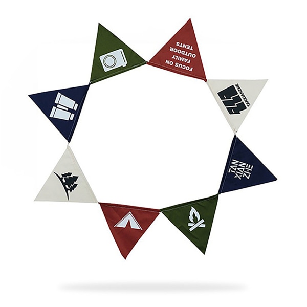 Vimpelbanner 16 flaggor Dekorativ banderoll bomull Triangulära vimpelflaggor för campingtältdekoration