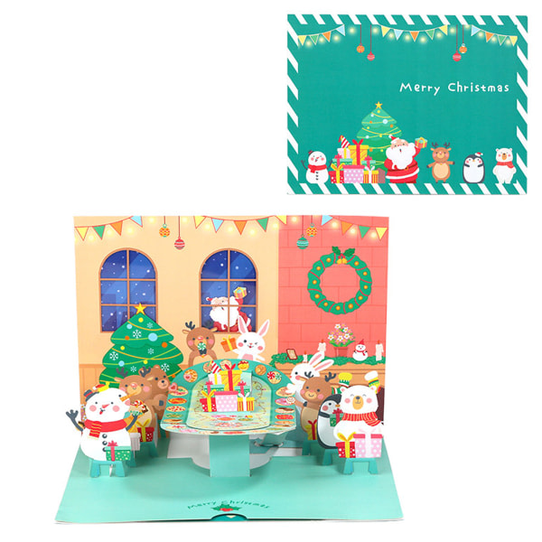 Paper love Merry Christmas pop-up-kort, håndgjorda 3D-pop-up