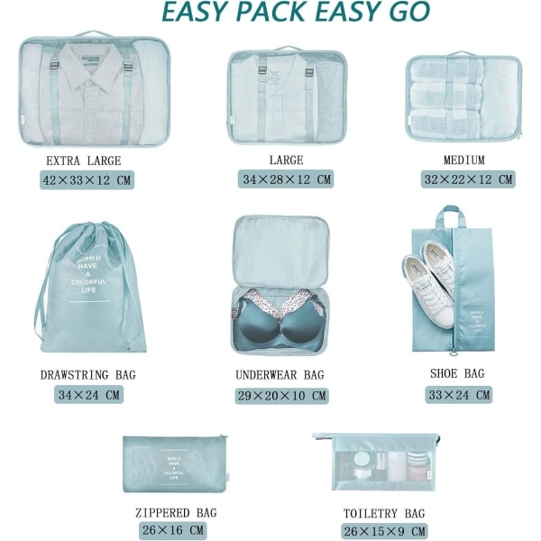 Packing Cubes Resväska Packningskuber Reseorganisatör Väskor Vattentäta
