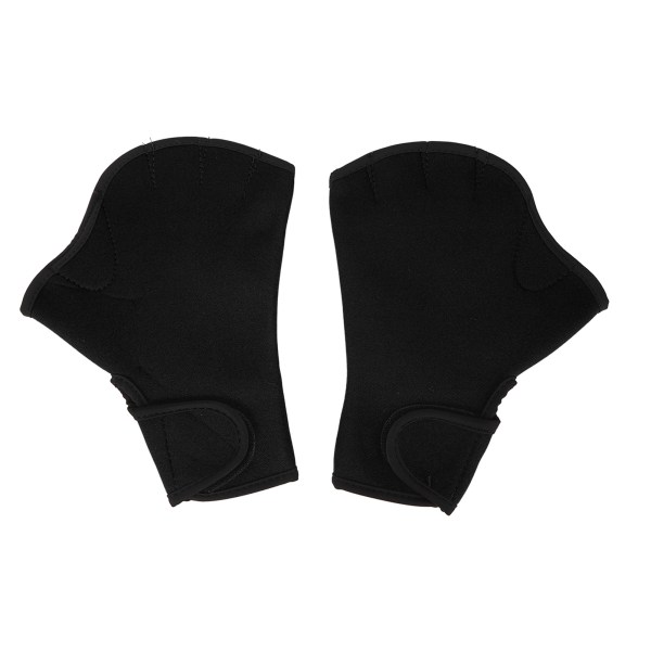 1 par akvatiske handsker Skridsikre åndbare fleksible håndsvømmetræningshandsker til mænd Kvinder Voksne Børn Sort 240x210mm / 9,45x8,27in