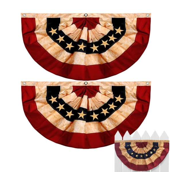 2. 4. juli Flaggor Patriotic Bunting Amerikansk plisséfläkt