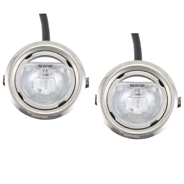 2-pak emhætte halogenlamper 20W 12V AC klart glas til køkkenventilationsbelysning sølv 65 mm