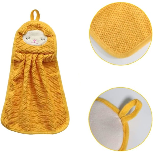 Söt djurtvättlapp små handdukar for barn Snabbtorkande djurabsorberande sett med hängande öglor