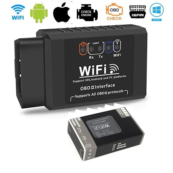 OBD2 WIFI ELM327 V 1.5 Scanner til iPhone IOS / Android Kodlæser Diagnostisk Værktøj