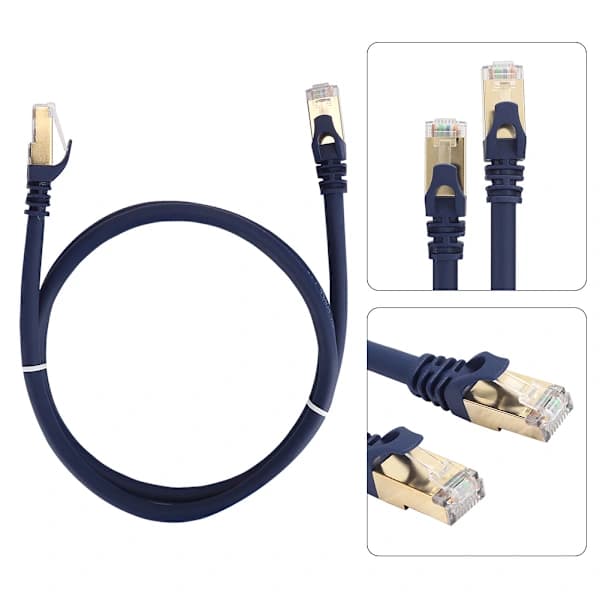 2-pack Cat8 40 Gbps 2000 MHz Ethernet-kabel RJ45 Nätverkskabel LAN Patch-kabel 1 m