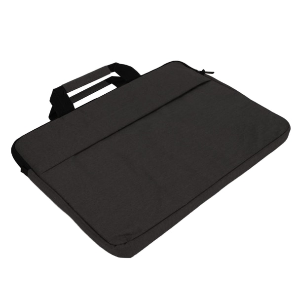 Laptopväska 15,6 tum Bärbart handtag med stor kapacitet Vattentätt tygmaterial Dragkedja Stängande bärbar handväska för företag Svart