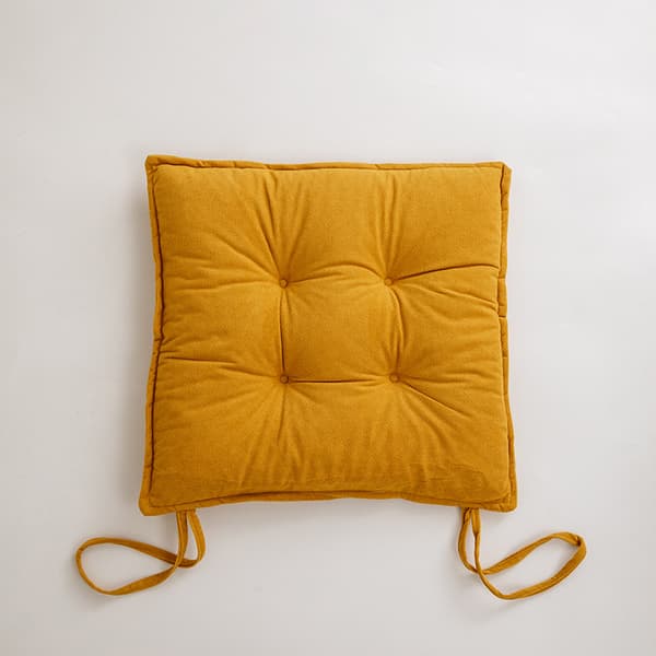 Siddepude med fastgørelsesstropper, stolpude, 45 x 45 x 4 cm yellow