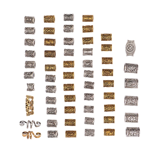 119 st hårfläta smycken ringar legering retro återanvändbara gyllene silver dreadlocks pärlor ringar för skägg