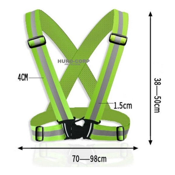 Reflexväst för cyklist, motorcykel, löpning. Se on vain vihreä