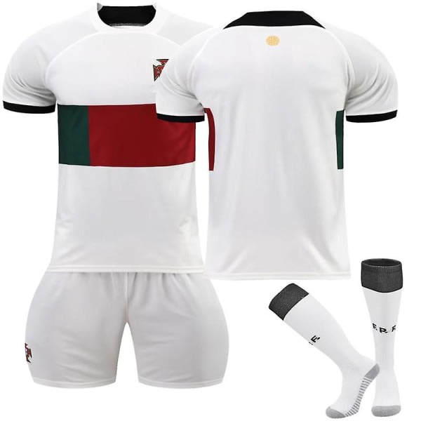 Portugal landslag borta tröja fotboll T-shirts Jerseysæt 2XL