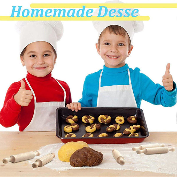 20 stk. Mini kjevle i tre, 15 cm lang, kjøkken kjevle for baking, liten kjevle i tre for Ch.pa