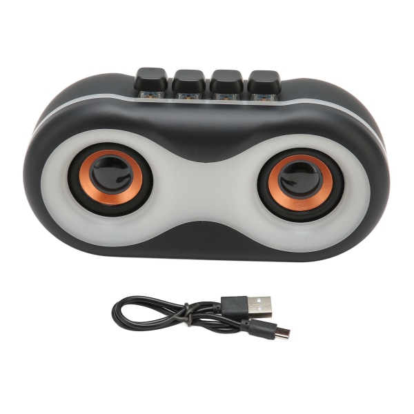 Bluetooth-høyttaler Bærbar Mini RGB-fargelys Doble høyttalere Trådløs subwoofer for utendørs svart