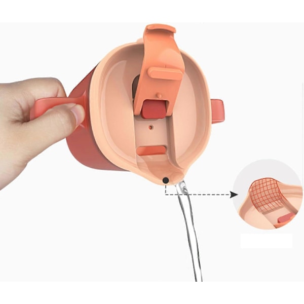 Sippekopp for voksne med håndtak, selvstendige sippekopper for voksne med begrenset mobilitet, handikapkopper for eldreomsorg (300ml) Orange