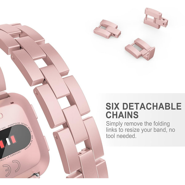 Bling-armband kompatibelt med Fitbit Versa/Versa 2-band för kvinnor