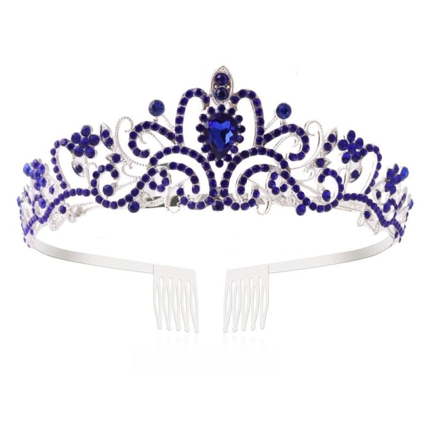 Kristallitimanttikruunu Coiffure Crown Tiara TUMMANSININEN Tummansininen