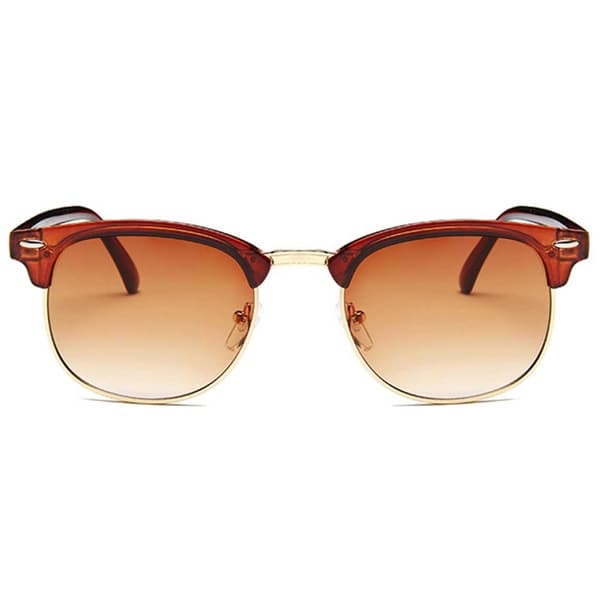 Bruna Clubmaster Solbriller Brunt Glas—pa