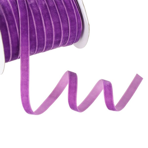 50 yards 10 mm fløjlsbånd flockende silke LILA lilla purple