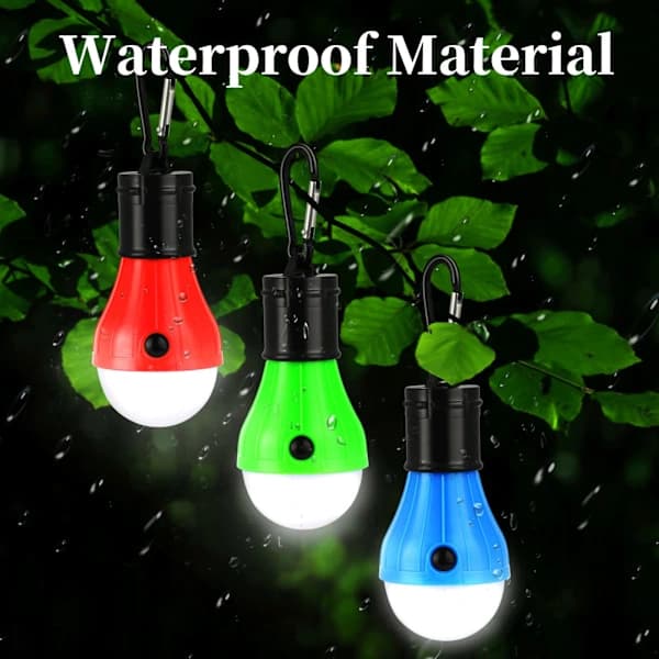 Campinglampe, 3x LED-lampe batteridrevet