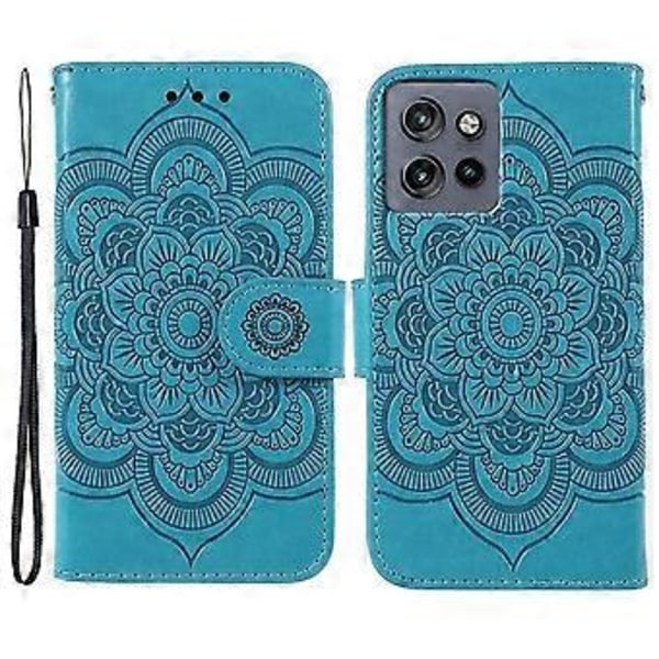Mobilskal för Motorola Edge 50 Neo 5G/ Moto S50 5G/ ThinkPhone 25 5G PU Läder Mandala Präglad Design Plånboksfodral