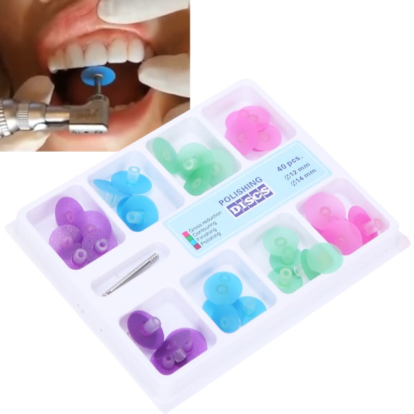 40kpl/laatikko Hammaskäsikappaleiden kiillotuslevyt Hartsi suun hampaiden kiillotuslevy Hammaslääkärin lisävaruste