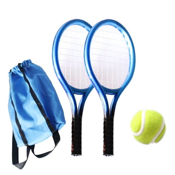 Miniatyr Tennisracket og Ballsett for Dukkehus 1:12 Miniatyr Tennissett Blå Blue 9x4cm