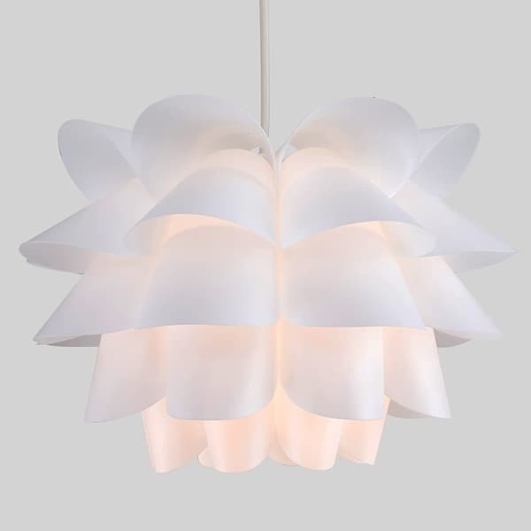 Moderne Intrikat Design Vit Loftlampe Skærm