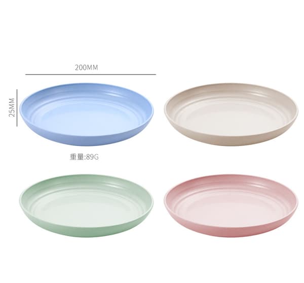 Stor platt tallrik, 20 cm, 4-pack för 4 personer