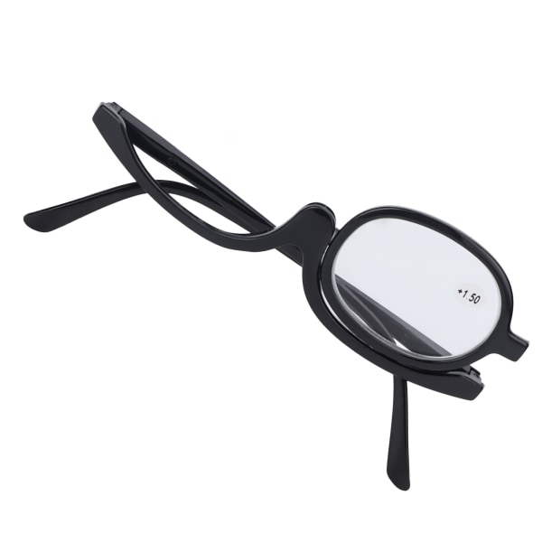 Forstørrelsesglas Makeup-briller Eye Flip Down-linse Moderigtigt makeup Enkeltsidede briller Sort(+1,50)