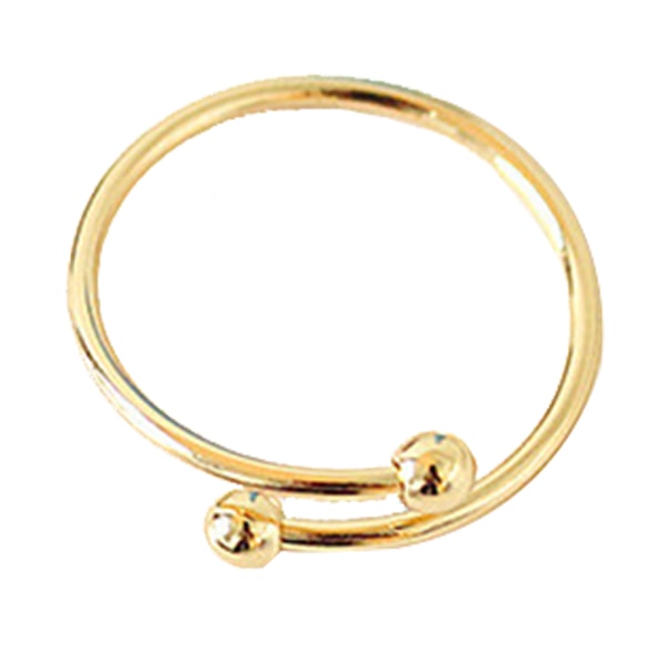 Simpel sød dobbeltkuglelegering åbne ringe til kvinder smykker (guld)