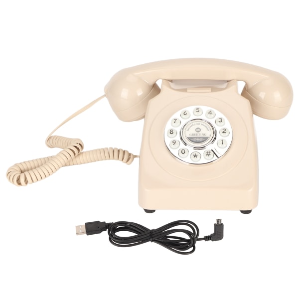 Vintage Telefon Trykknap Opkald Lyd Besked Optag Retro fastnet til bryllupsfest Hjem Beige