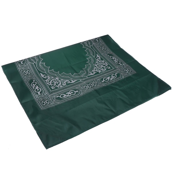 Muslimsk bönematta Bärbar flätad matta med kompass i påse Tr Mørk grønn