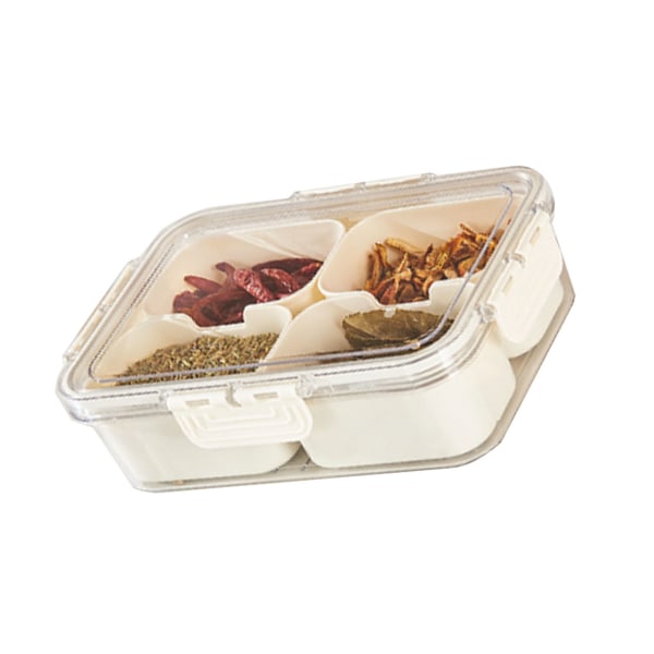 Plastopbevaringsboks Multi Grids Køleskab Food Divider Box til Dumpling Grøntsager Frugt Krydderi Små 4 Grids