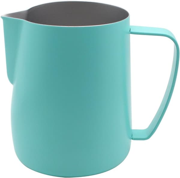 Mælkeskummer i rustfrit stål til kaffe, latte og mælkeskum 600 ml Grøn