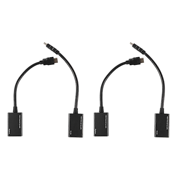 2X Over RJ45 CAT5E CAT6 UTP LAN Ethernet Extender Repeater 1080P 3D op til 30 meter.pa