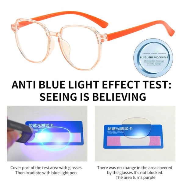 Børne Anti-Blue Light Briller Runde Briller SORT Sort Black