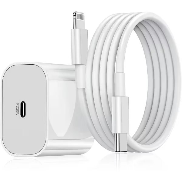 Kompatibel iPhone-kabel vägladdare med 2m kabel