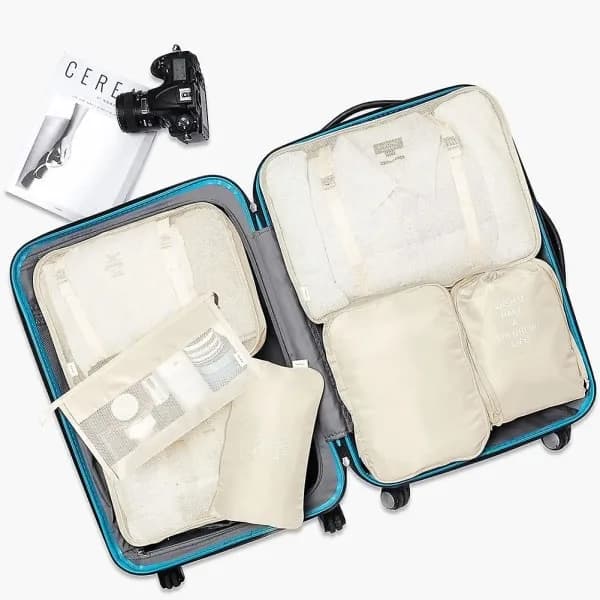 Packkuber Resväska Packningsorganisatörer Necessär Set (7 st)