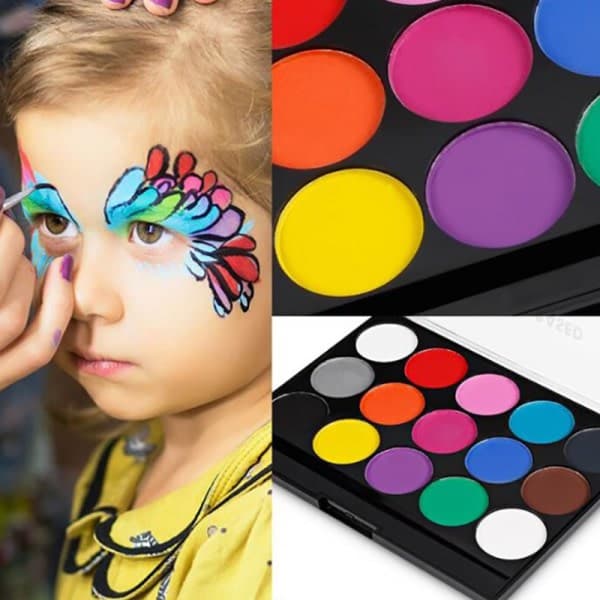 15 farver Ansigts- og Kropsmaling Makeup Sæt Halloween