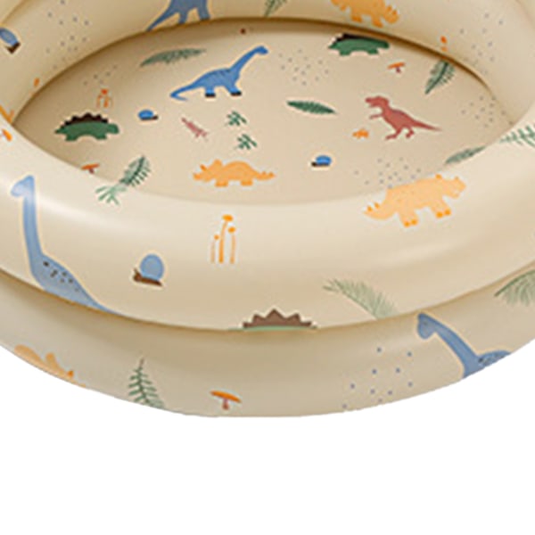 Oppblåsbart basseng Baby Retro Blow Up Svømmebasseng Familie Søt stil Fortykket vannbasseng Beige Dinosaur