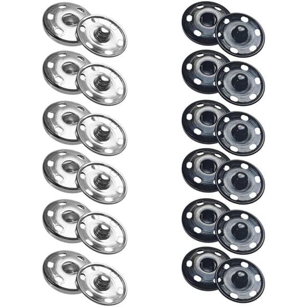 24 Set Påsybara Knappar Dia Snäppknappar Metallknappar